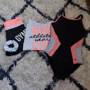 4 pieces matching Justice gymnast outfit